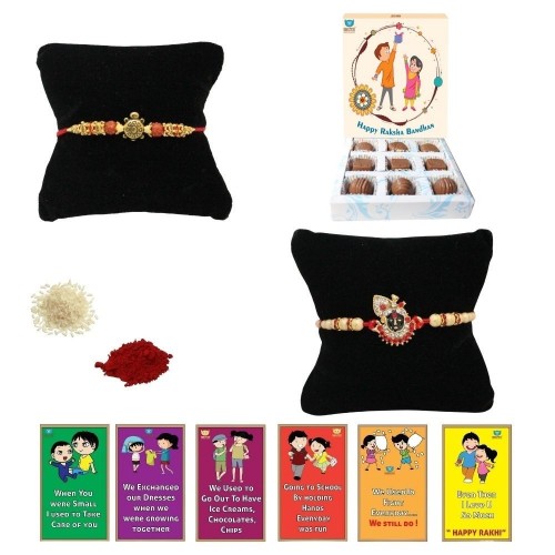 BOGATCHI 9 Chocolate Box 2 Rakhi Roli Chawal and Story Card D | Rakhi Special Chocolates | Rakhi Gift for Sister 
